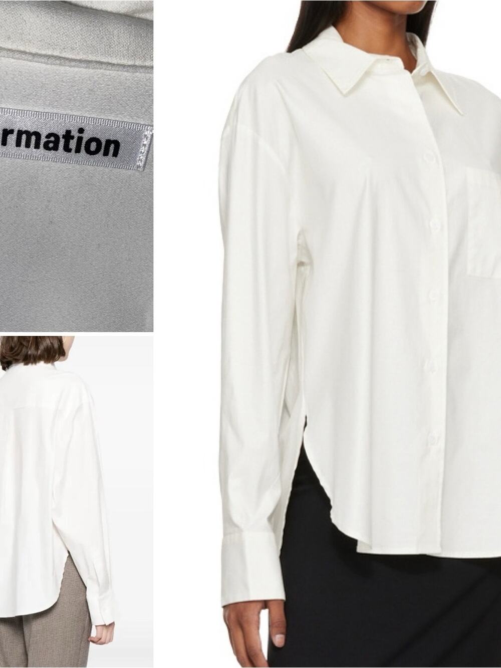 Reformation $130 Andy White Organic Cotton Blouse Womens Large EUC